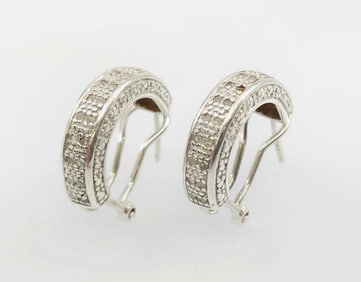 Sterling Silver Diamond earrings