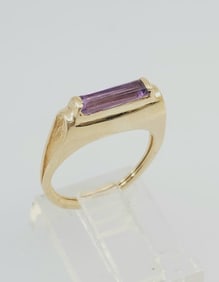 14k yellow gold amethyst ring