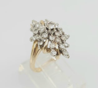 Vintage 14k yellow diamond ring