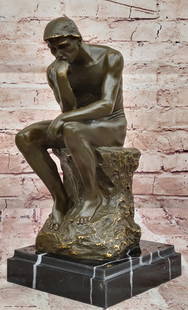 The Thinker Bronze Statue ? Rodin Inspired Sculpture on Marble Base: Bronze Dimensions with Marble Base: Height 11" X Width 5.5"Marble Dimensions: 5.5" X 5.5"Height without base:19"Weight:9LBSOriginal or Reproduction: Reproduction