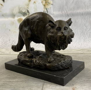 Jonchery Persian Cat Bronze Statue: Total Dimensions: Height 7'' x Width 9.5''Approximate Weight: 9 LBSOriginal Reproduction: Original