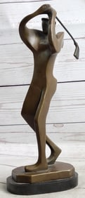 Signed Original Milo Abstract Golf Golfer Golfing Modern Sculpture Statue Art