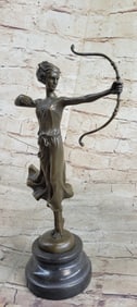 DIANA THE HUNTRESS Roman Greek Goddess Artemis BRONZE Statue