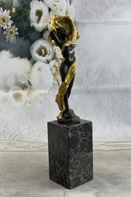 J.erte Nude Woman in Gold Bronze