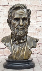 Abraham Lincoln Bronze Metal Presidential Bust Sculpture