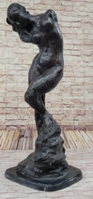 EVE (1895) Bronze Statue Sculpture by Auguste Rodin Nude Female Figure 32" x 11"
