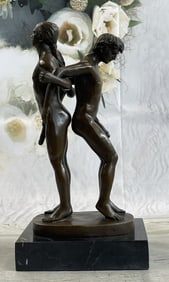 Jean Patour Nude Men Wrestling Bronze