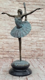 31 lbs Ballerina on Marble Base ? Graceful Ballet Dancer Sculpture Signed Original
