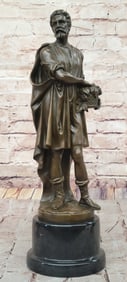 Bearded Man with Wreath ? Classical-Style Bronze Sculpture by Zegut/Tusey
