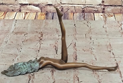 Surreal Reclining Nude Bronze Sculpture