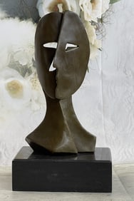 Modern Art Faces by Picasso Bronze Sculpture