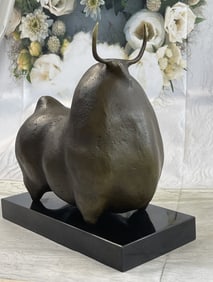 Botero Large Dark Brown Patina Fighting Bull Modern Art