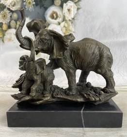 Vintage Barye Elephant Bronze Sculpture