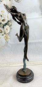 Aldo Vitaleh Nude Girl Leaping In Air Bronze
