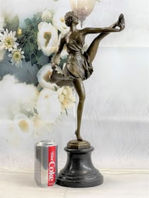 Bruno Zach High kick Dancer Bronze Statue