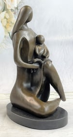 Milo Abstract Mother with Baby Bronze Mid-Century Figurine