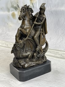 Carpeaux Saint George & Dragon Bronze Mythical Sculpture
