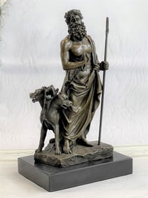 Phidias Hades with 3 headed dog Bronze