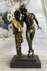 Moulin Gold Large Mercury Bronze Sculpture