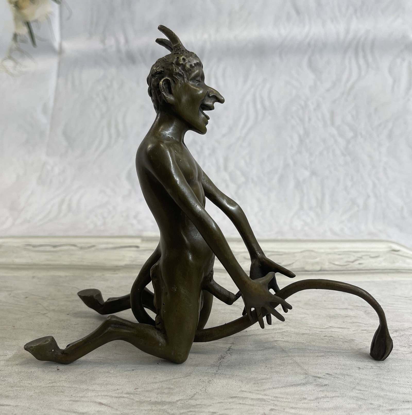 Milo Satyr Sexual Bronze: Total Dimensions: Height 7'' x Width 6''Approximate Weight: 2 LBSOriginal Reproduction: Original