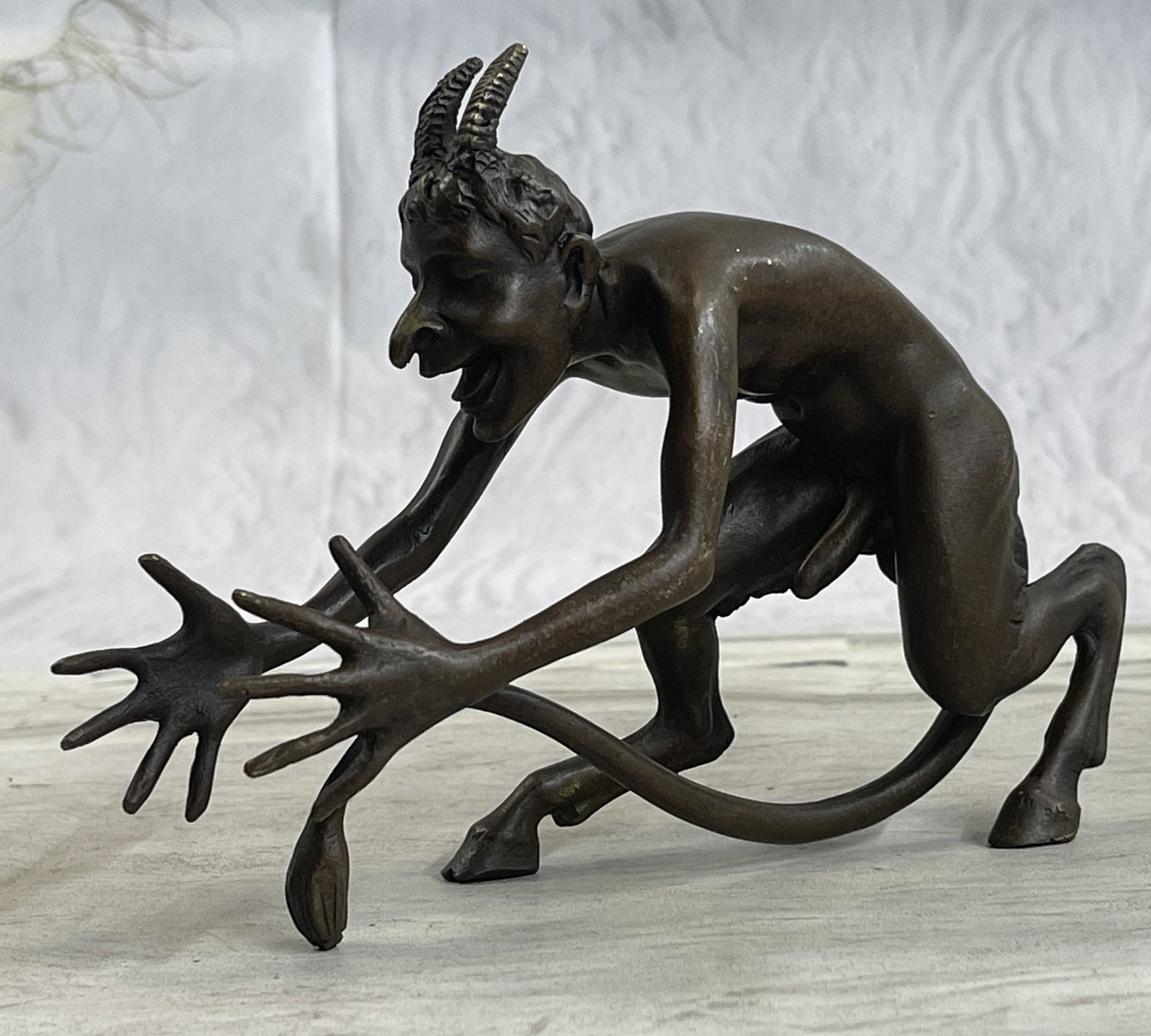 Milo Satyr Sexual Bronze: Total Dimensions: Height 5'' x Width 7''Approximate Weight: 3 LBSOriginal Reproduction: Original