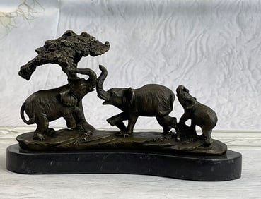 Barye Elephants Wildlife Bronze