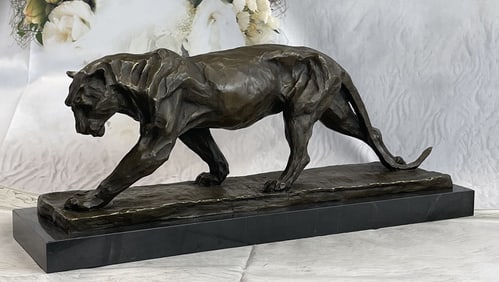 Large Bugatti African Lioness Bronze Sculpture