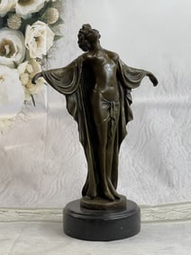 PHILLIPPE ART NOUVEAU NUDE WOMAN AWAKENING BRONZE