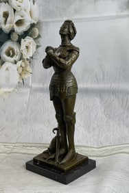 M. Mercie Joan of Arc Roman Catholic Saint Praying Heroine Bronze