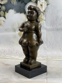 Botero Young Girl Bronze Sculpture