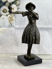 Chiparus Lady with Bird Bronze