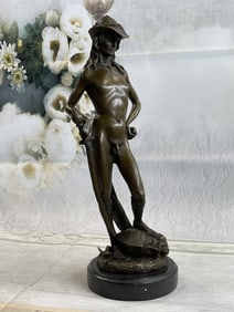 Rendition of Donatello David Nude Male Bronze