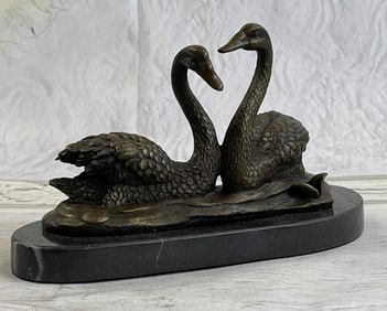 Milo Beautiful Swans Bronze Sculpture Art Deco