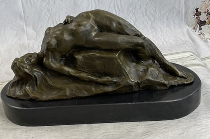 Milo Abstract Nude Female on Rock Bronze