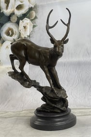 Bugatti Elk Stag Bronze Sculpture