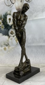 Rodin Adam Bronze Sculpture Marble