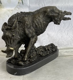 Wild Boar Hog Pig Pure Bronze Sculpture