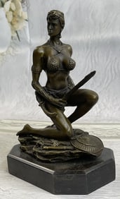 Fisher Amazon Warrior Girl Bronze Sculpture