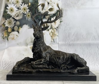 Milo Stag Elk Deer Buck Hunter Bronze