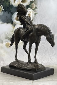 Fisher American Artist Native American Bronze