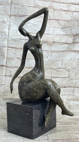 MILO NUDE FEMALE FIGURE BRONZE STATUE GREEN PATINA