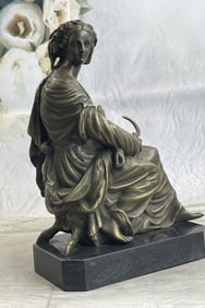 Moreau Victorian Girl Farmer Harvest Bronze