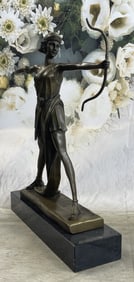 Diana the Hunter Huntress Artemis w/Bow Bronze Statue Sculpture La Faguays