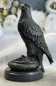 Guardian Eagle Hawk Bird Bronze Statue Sculpture