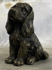 Cocker Spaniel Big Eared Puppy Dog Bronze Figurine