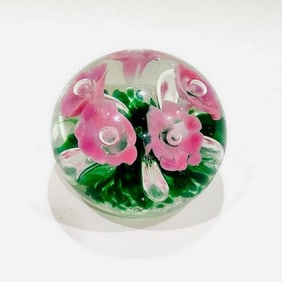 Vintage Murano Flower Paperweight