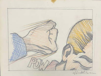 Roy Lichtenstein Atrib: Pencils/paper8x10.5?