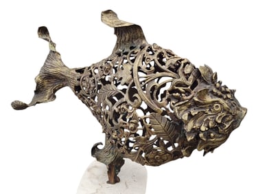 ISRAEL RUFIN (Rufo) (Cuban Art) Fish Bronze Sculpture