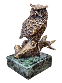 ISRAEL RUFIN (Rufo) (Cuban Art) Owl Bronze Sculpture