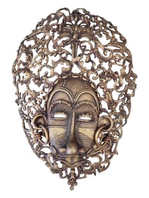 ISRAEL RUFIN (Rufo) (Cuban Art) African Mask Bronze Sculpture